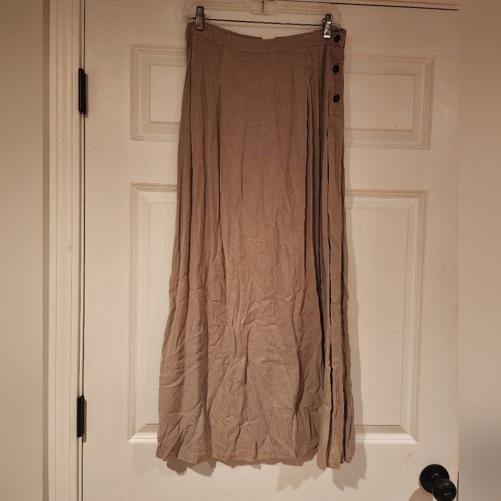 NWT PA Company Boston stretchy tan maxi skirt M Tencel Twill